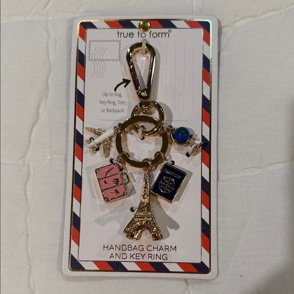 True to Form Gold Eiffel Handbag Charm and Key Ring